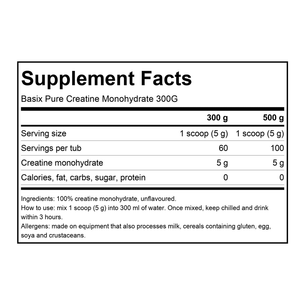 Basix Pure Creatine Monohydrate 300G